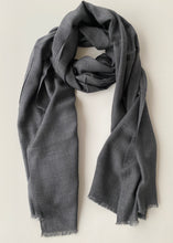 Load image into Gallery viewer, Chal Texturizado de Lana y Seda Gris Marengo
