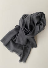 Load image into Gallery viewer, Chal Texturizado de Lana y Seda Gris Marengo