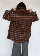 Cargar imagen en el visor de la galería, Chaquetón de Lana Fina Cuadros Naranjas