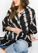Load image into Gallery viewer, Kimono Tie Dye Black & White