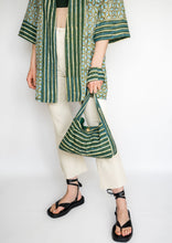 Load image into Gallery viewer, Kimono Stripes & Green Flowers