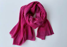 Load image into Gallery viewer, Wool and Silk Shawl with Polka Dots