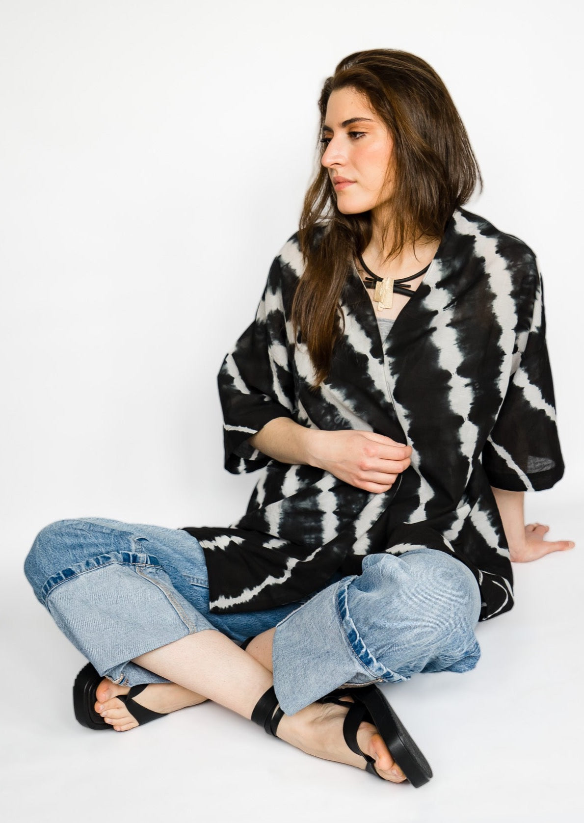 Kimono Tie Dye Black & White