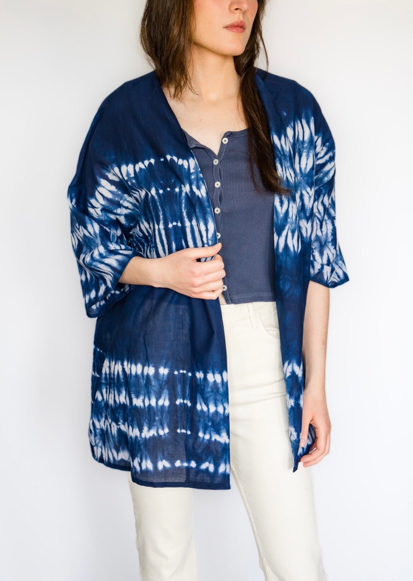 Kimono Tie Dye Indigo Blue