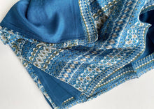 Load image into Gallery viewer, Double Stripes and Diamonds Silk Shawl
